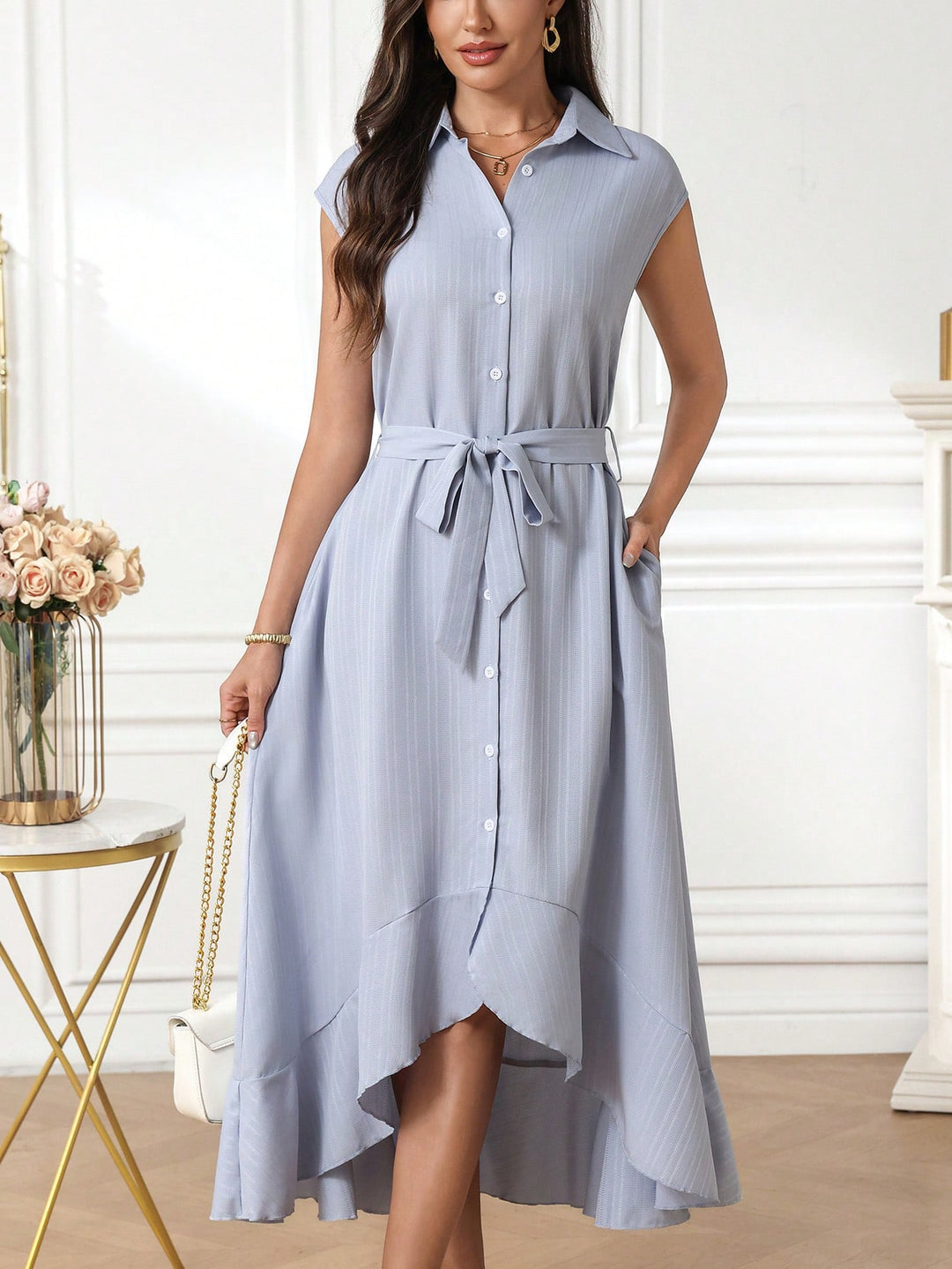 Rochie maxi SHEIN, albastru