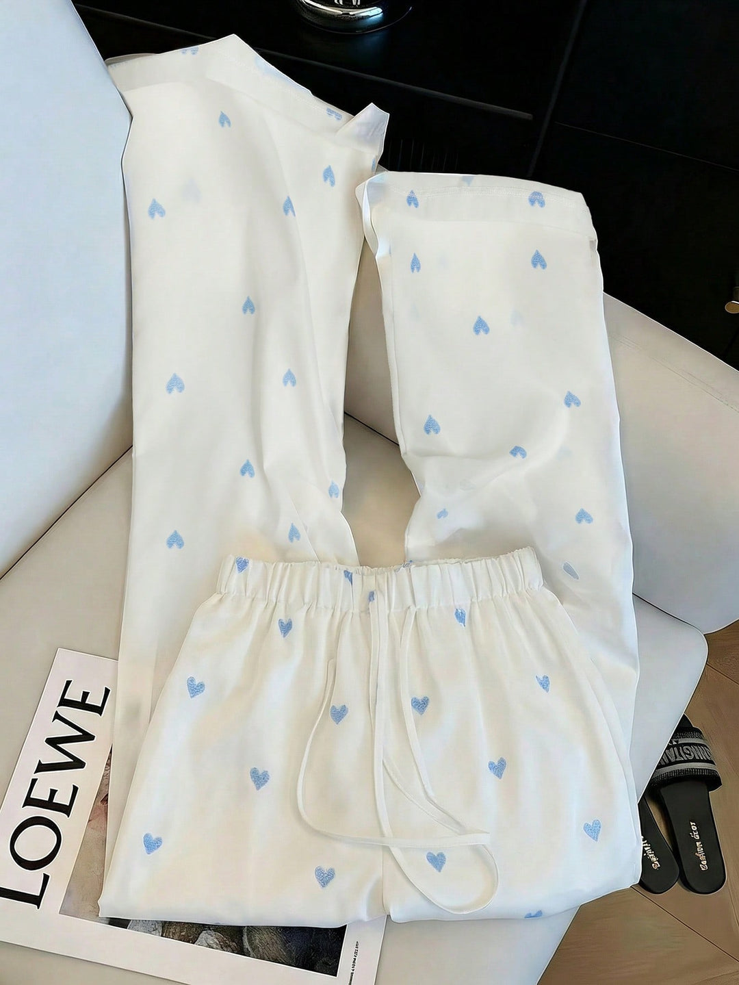 Pantaloni SHEIN, alb