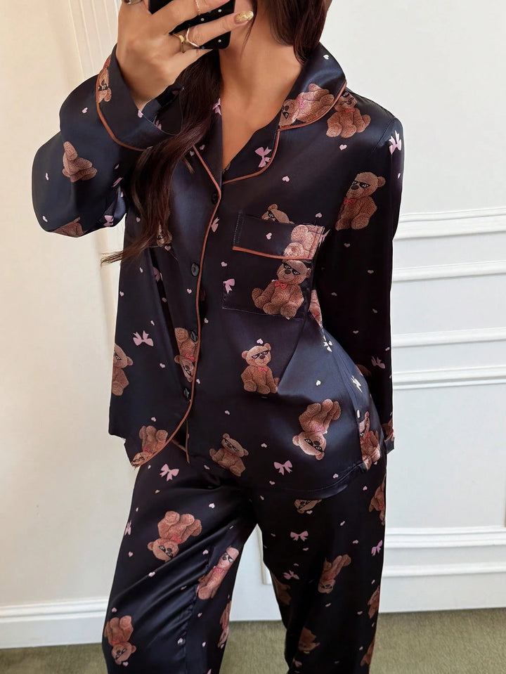 Compleu pijamale SHEIN, negru