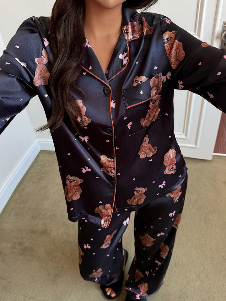 Compleu pijamale SHEIN, negru