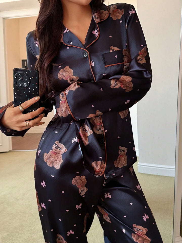 Compleu pijamale SHEIN, negru