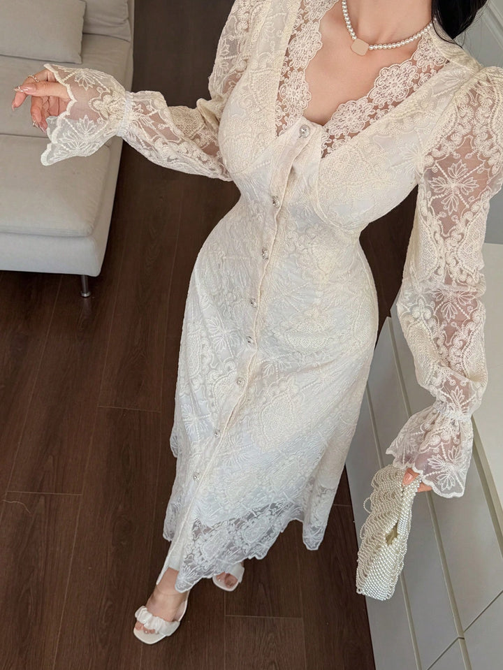 Rochie midi SHEIN, bej