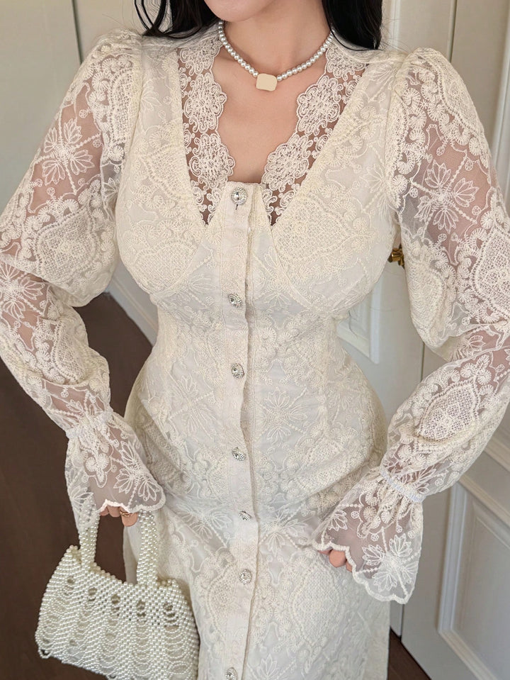 Rochie midi SHEIN, bej