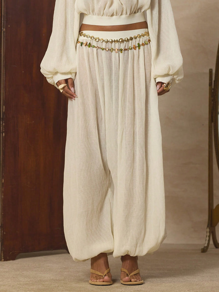 Pantaloni SHEIN, crem