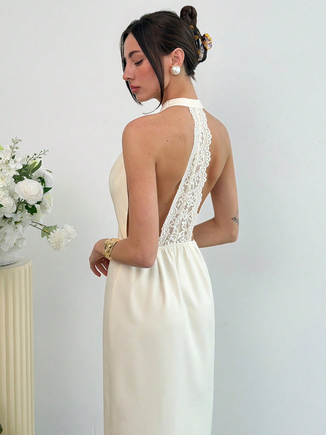 Rochie maxi SHEIN, bej