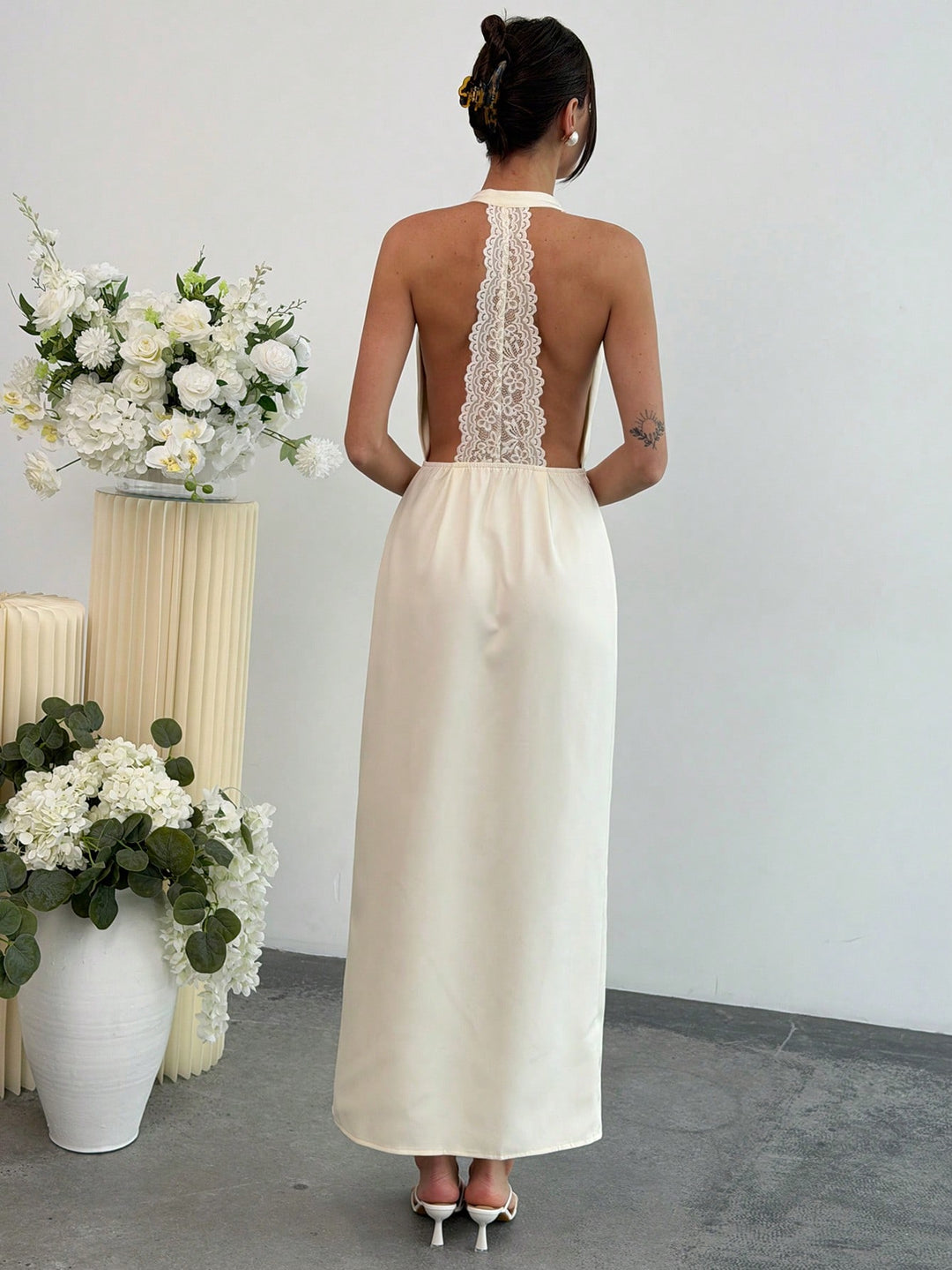 Rochie maxi SHEIN, bej