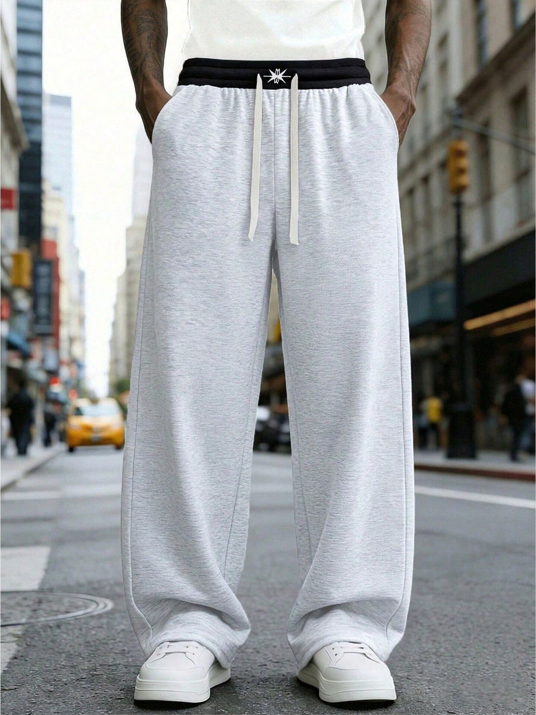 Pantaloni SHEIN, alb