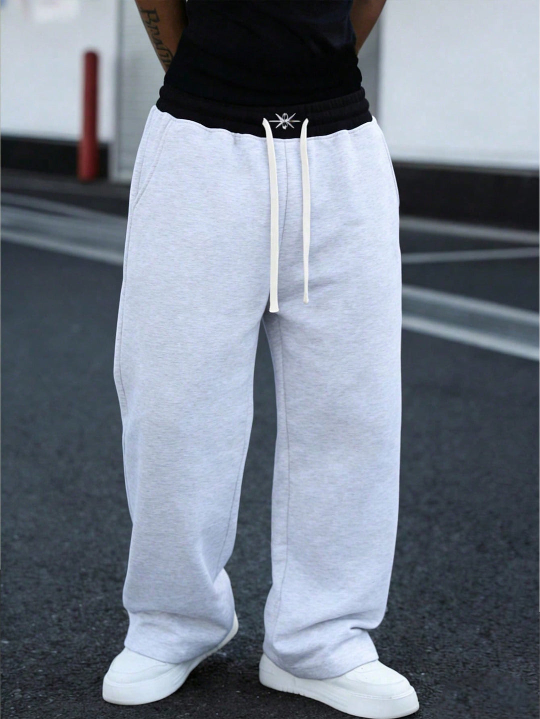 Pantaloni SHEIN, alb