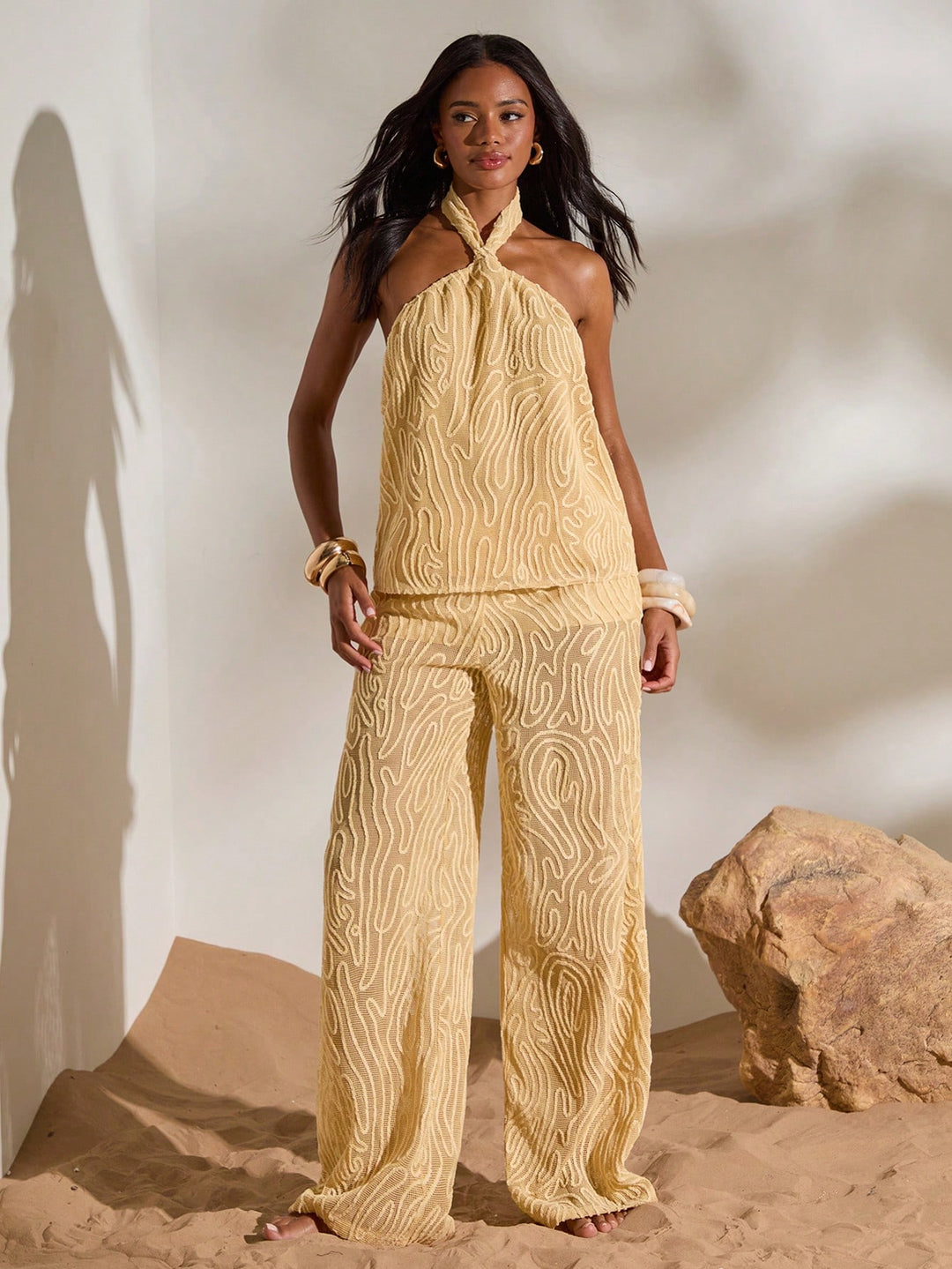 Pantaloni SHEIN, galben