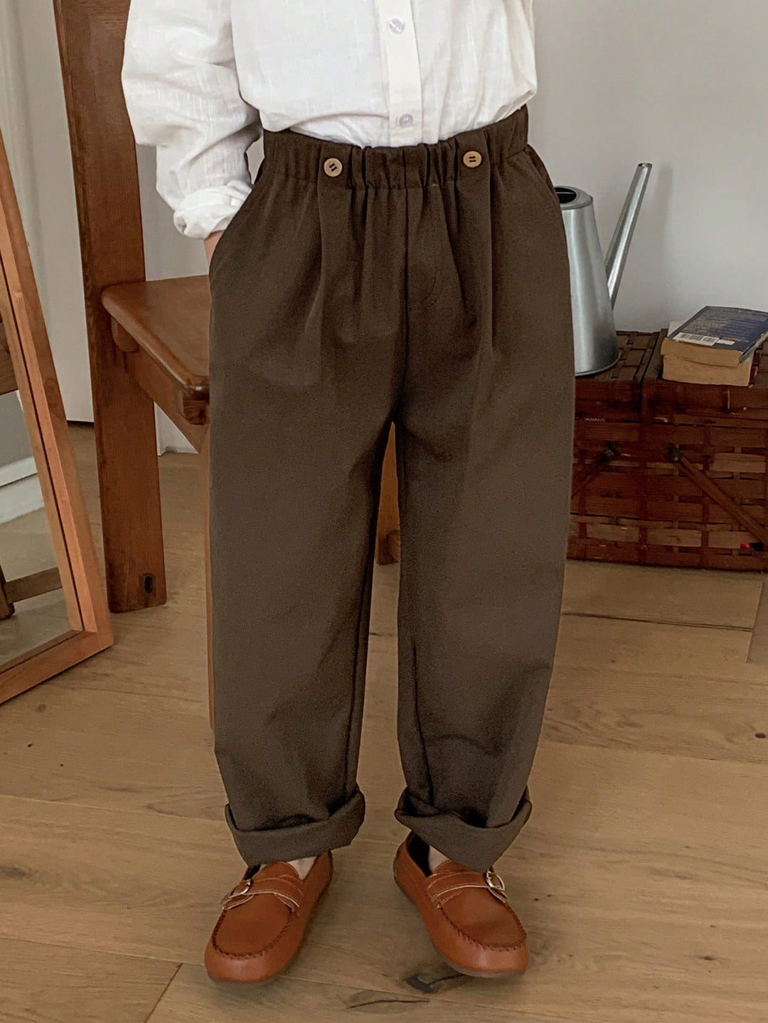 Pantaloni SHEIN, maro