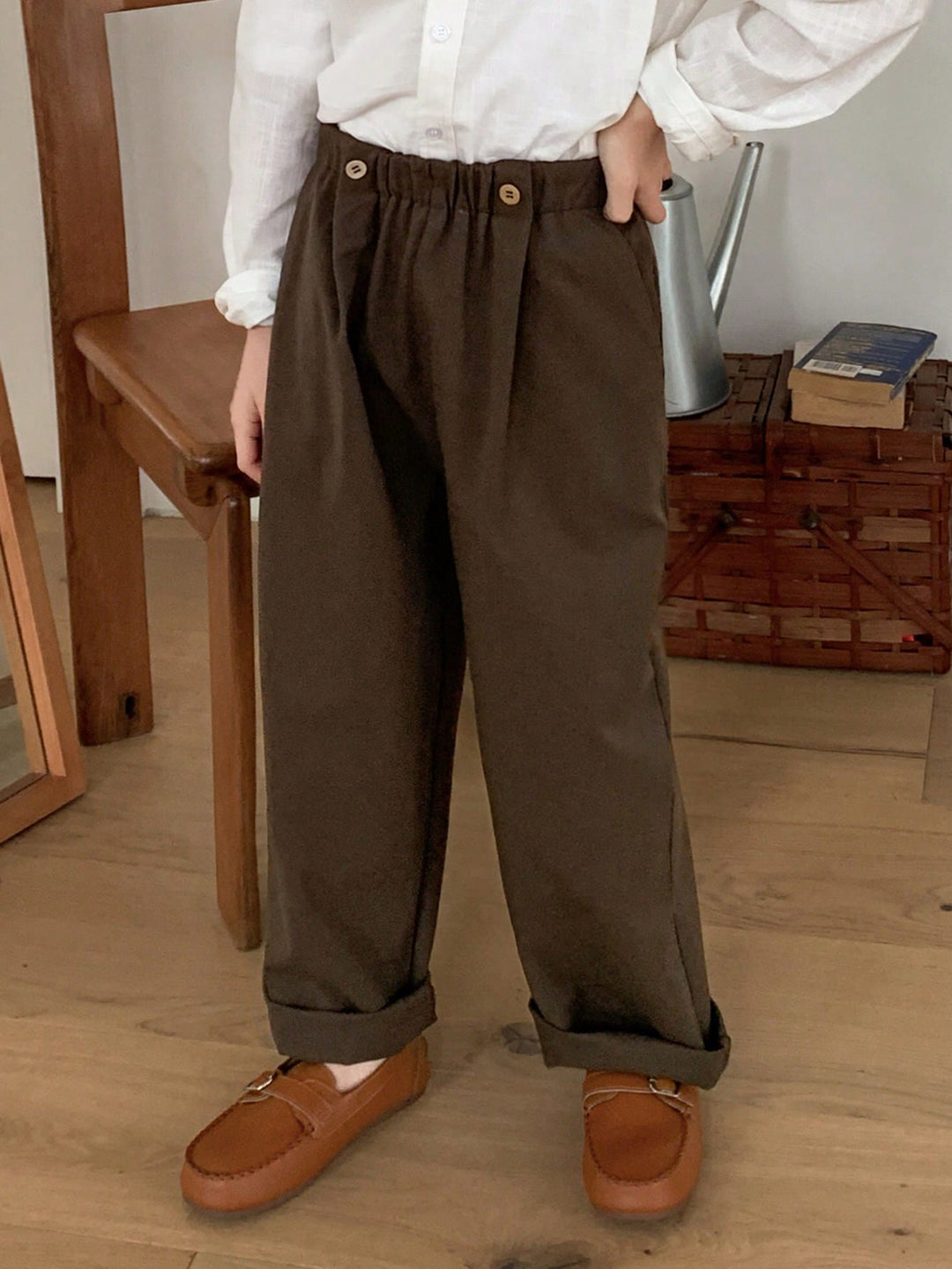 Pantaloni SHEIN, maro