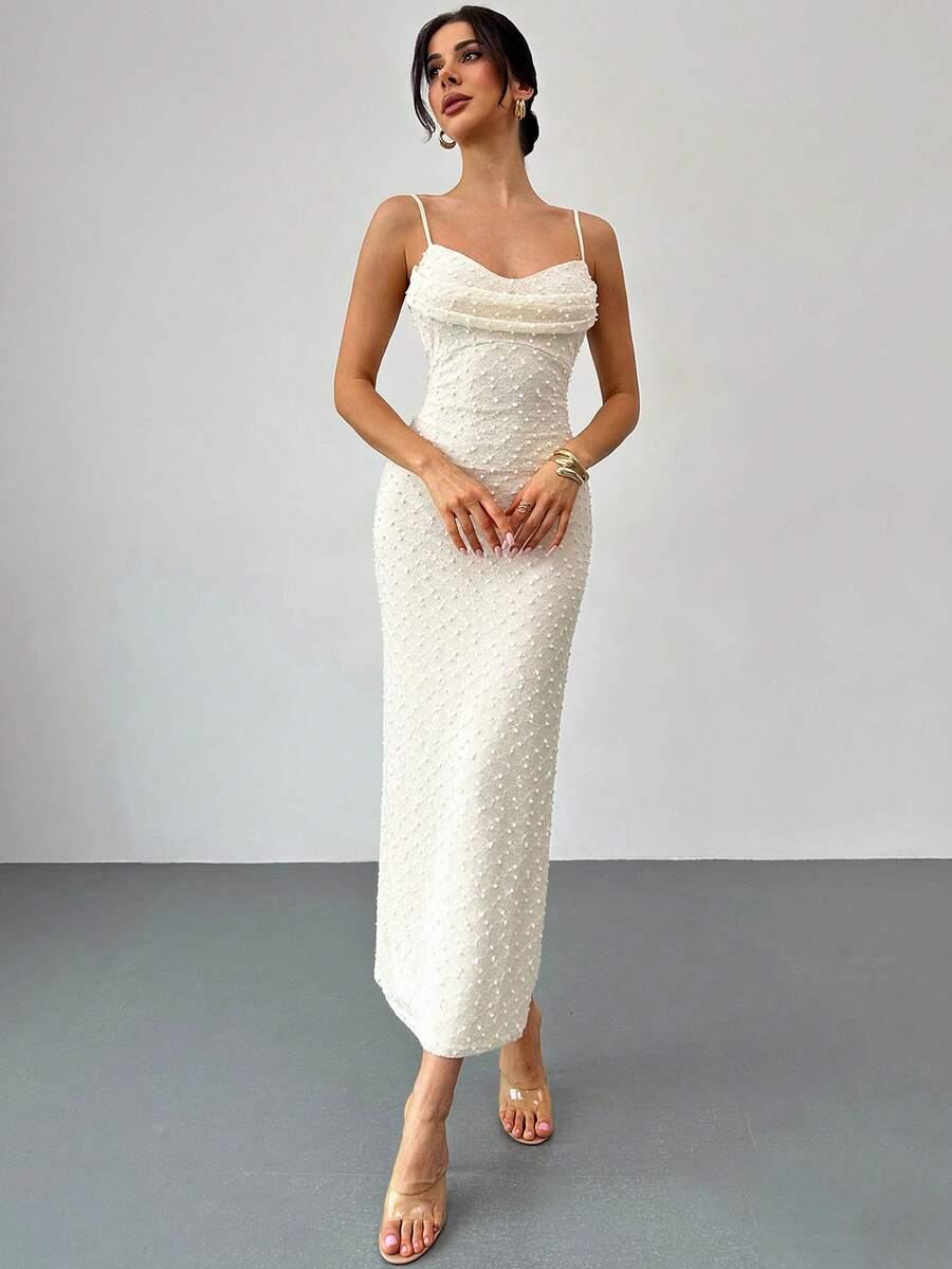 Rochie maxi SHEIN, crem