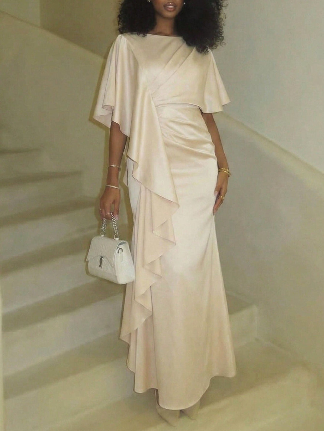 Rochie maxi SHEIN, bej