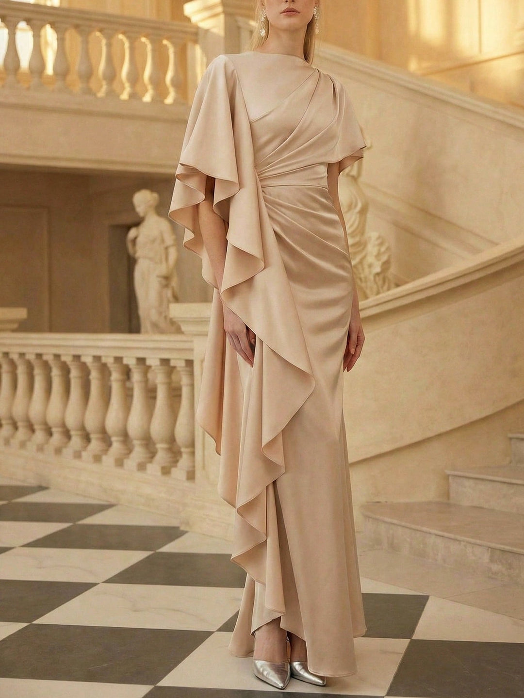 Rochie maxi SHEIN, bej