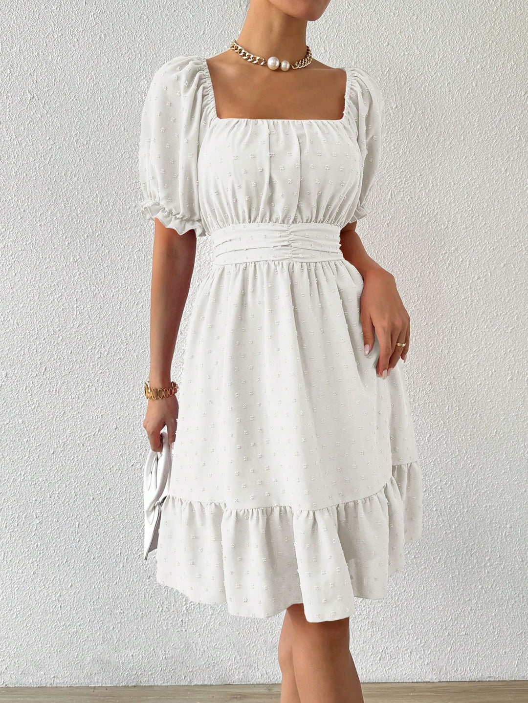 Rochie midi SHEIN, alb