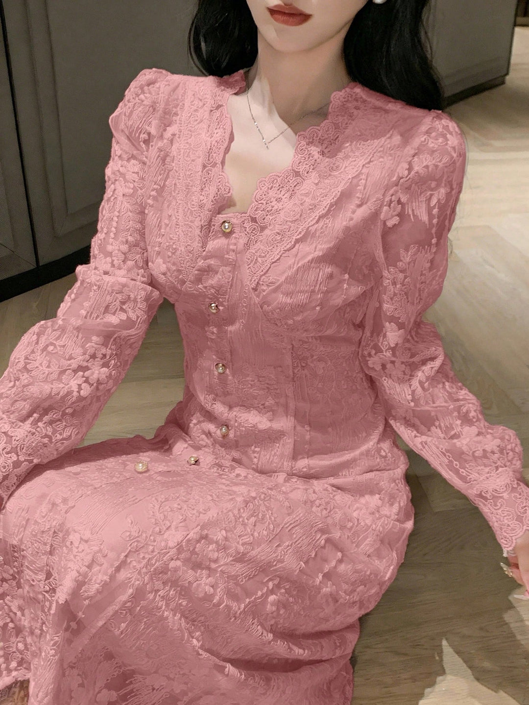 Rochie midi SHEIN, roz