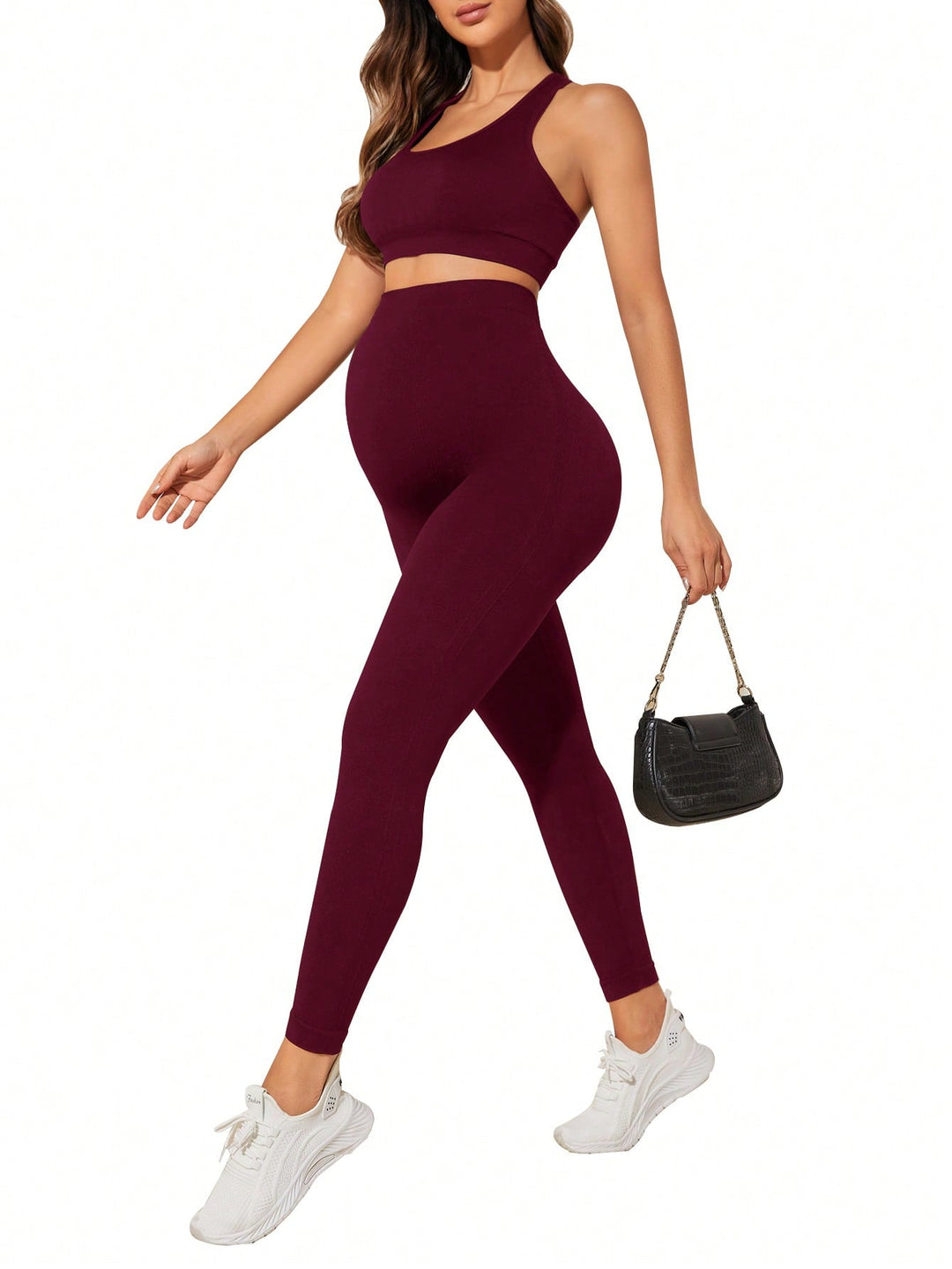 Pantaloni sport SHEIN, vișiniu