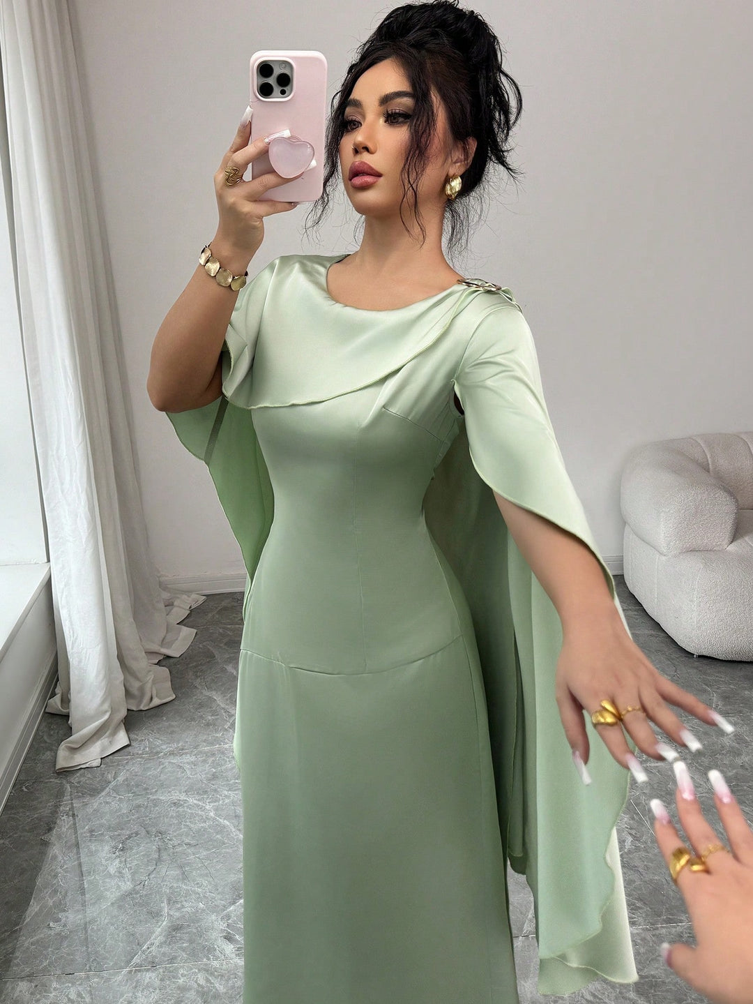 Rochie maxi SHEIN, verde