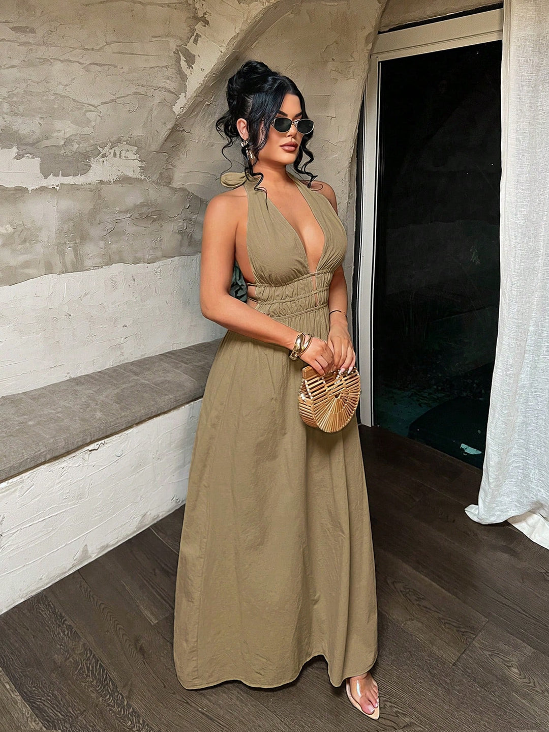Rochie maxi SHEIN, bej
