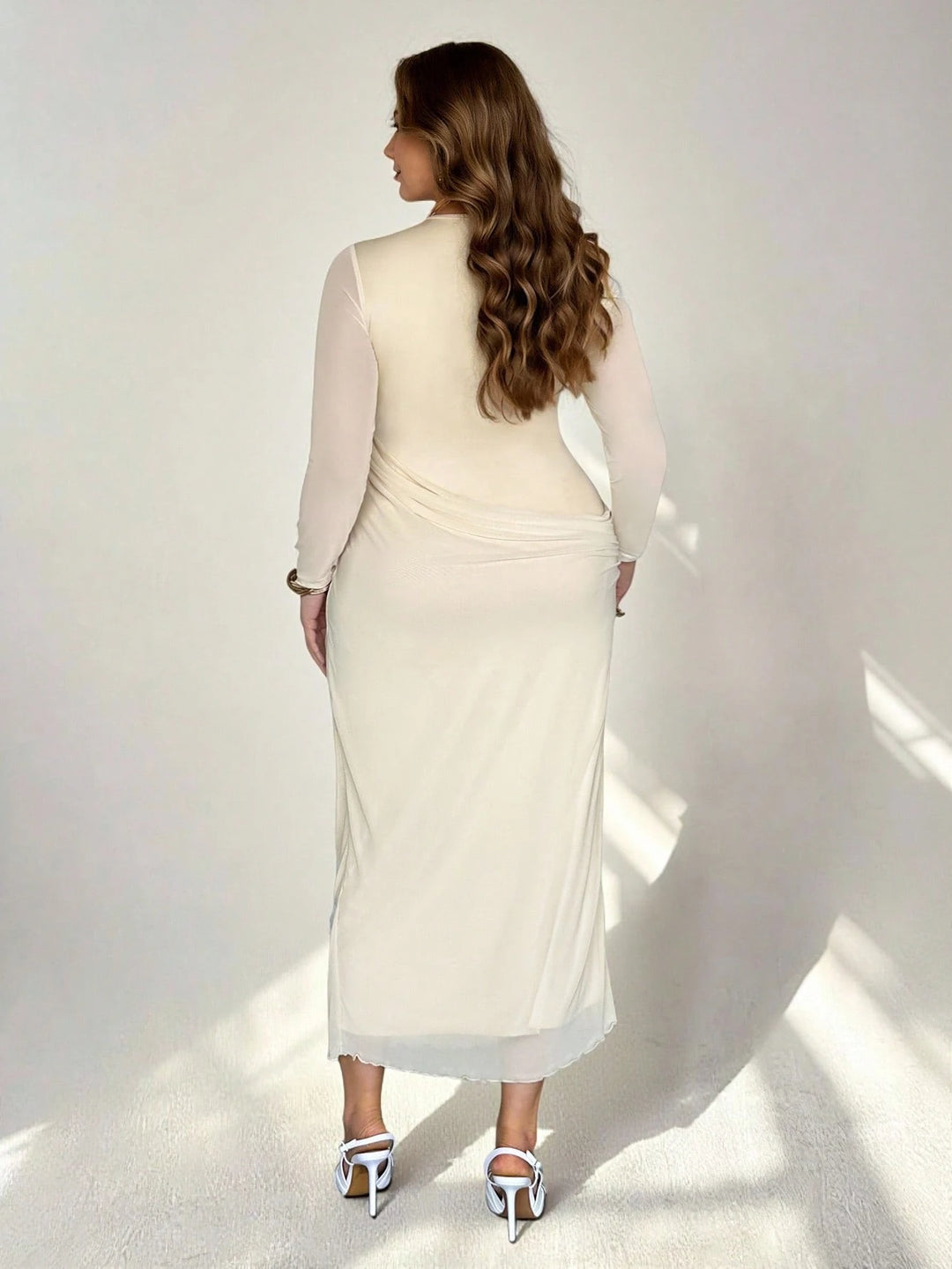Rochie maxi SHEIN, crem