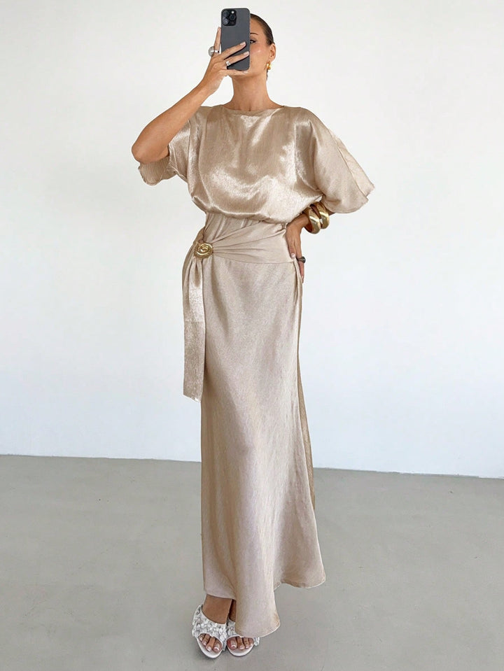 Rochie maxi SHEIN, bej