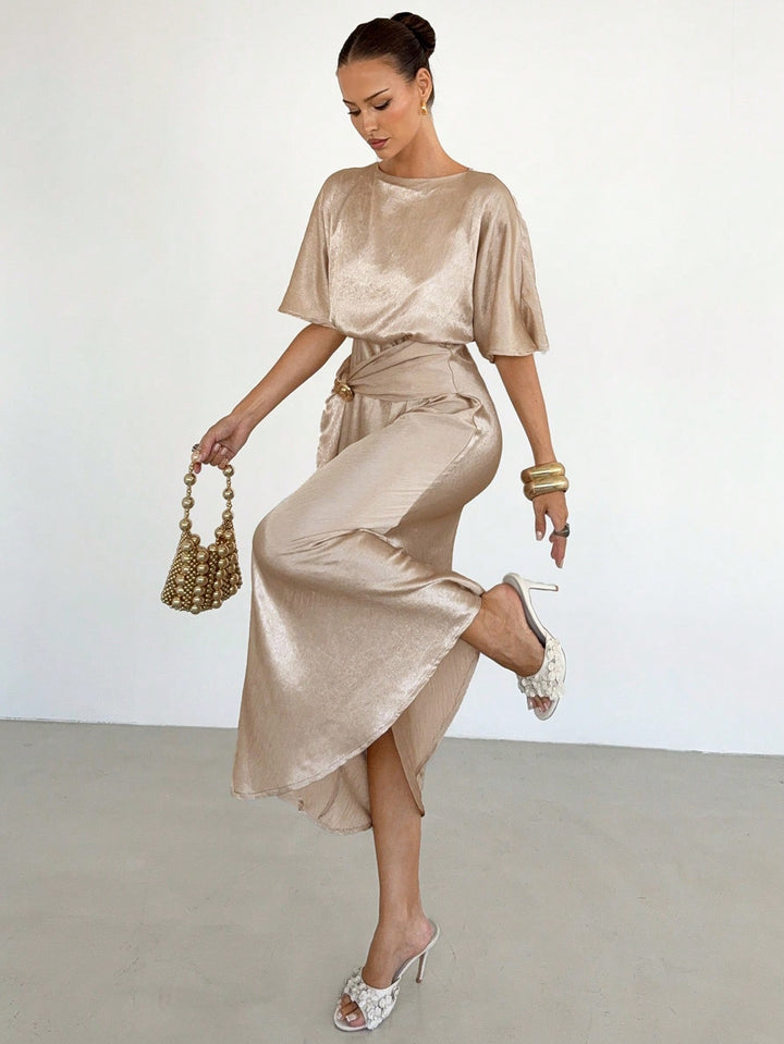 Rochie maxi SHEIN, bej