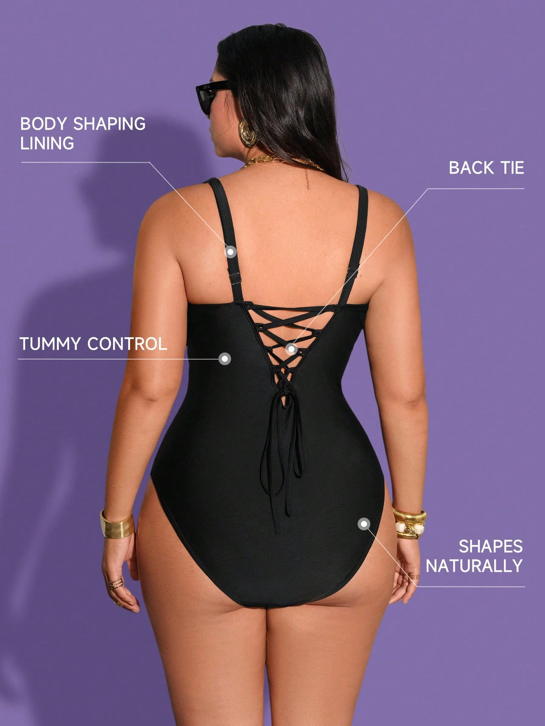 Costum de baie SHEIN, negru