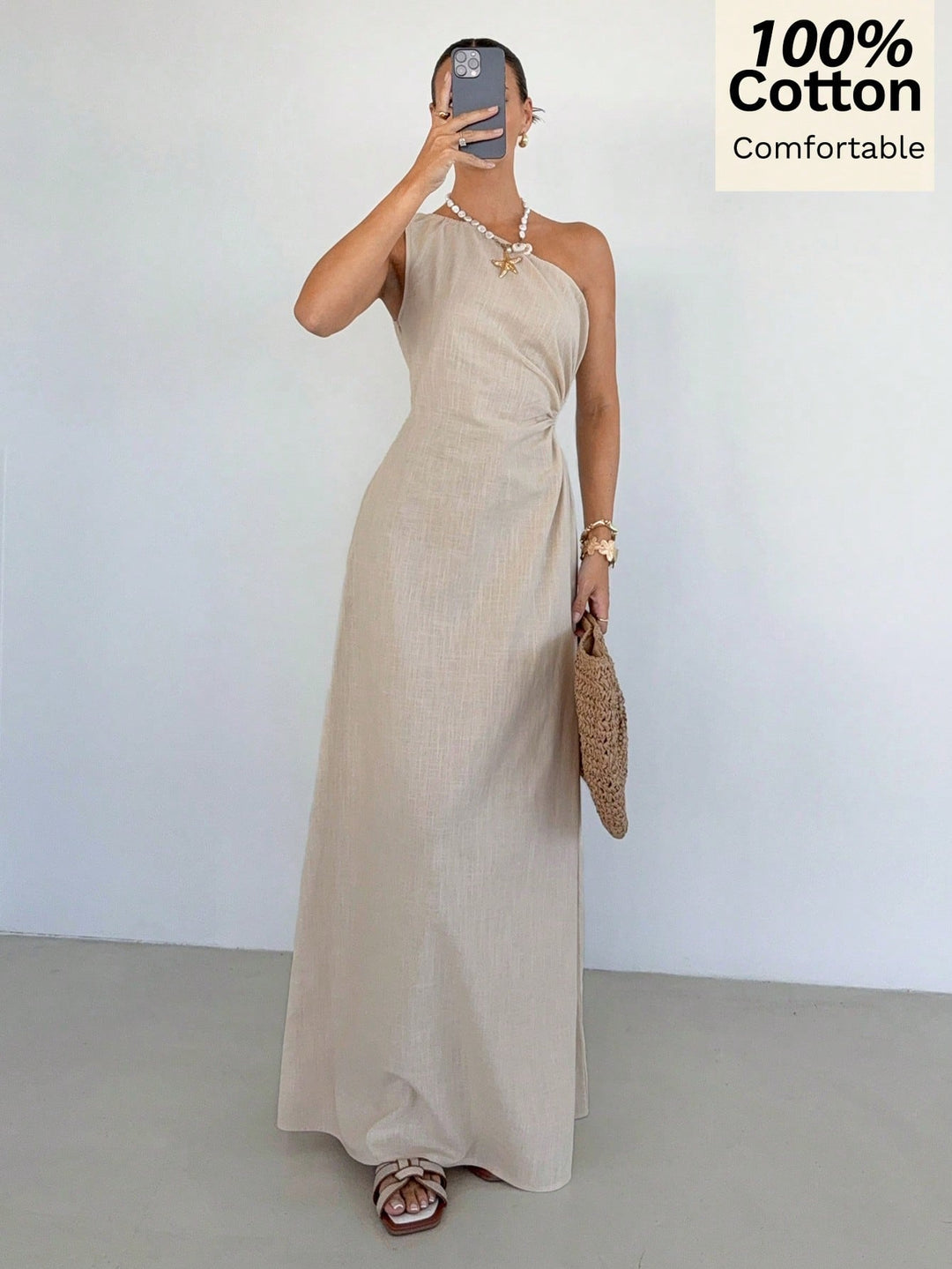 Rochie maxi SHEIN, bej