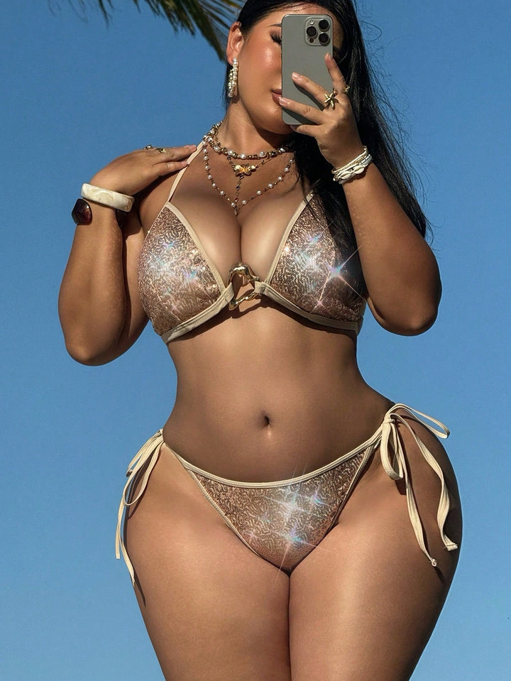 SHEIN rózsaszín bikini szett
