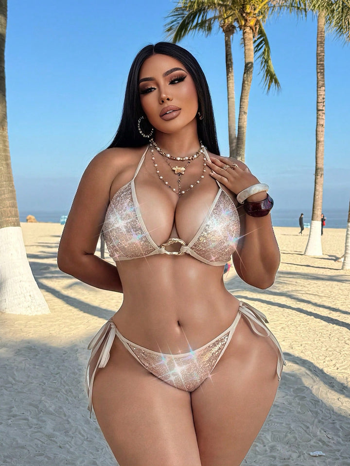 SHEIN rózsaszín bikini szett