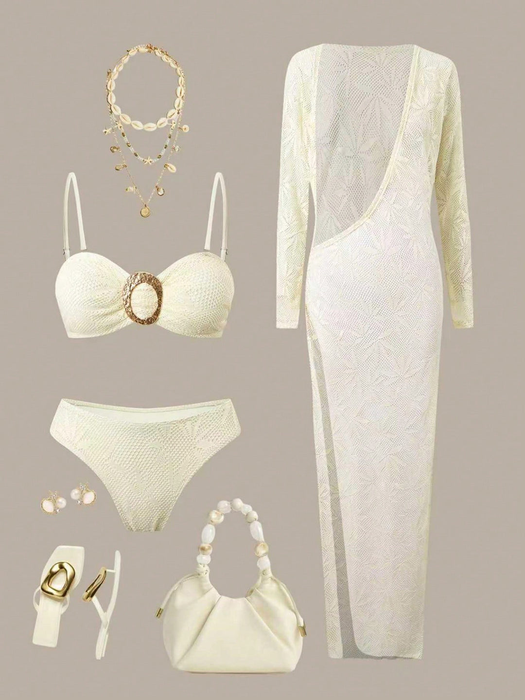 Set bikini SHEIN, bej