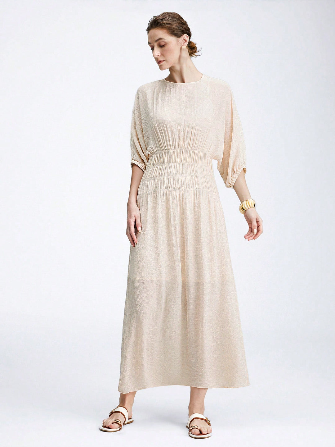 Rochie maxi SHEIN, bej
