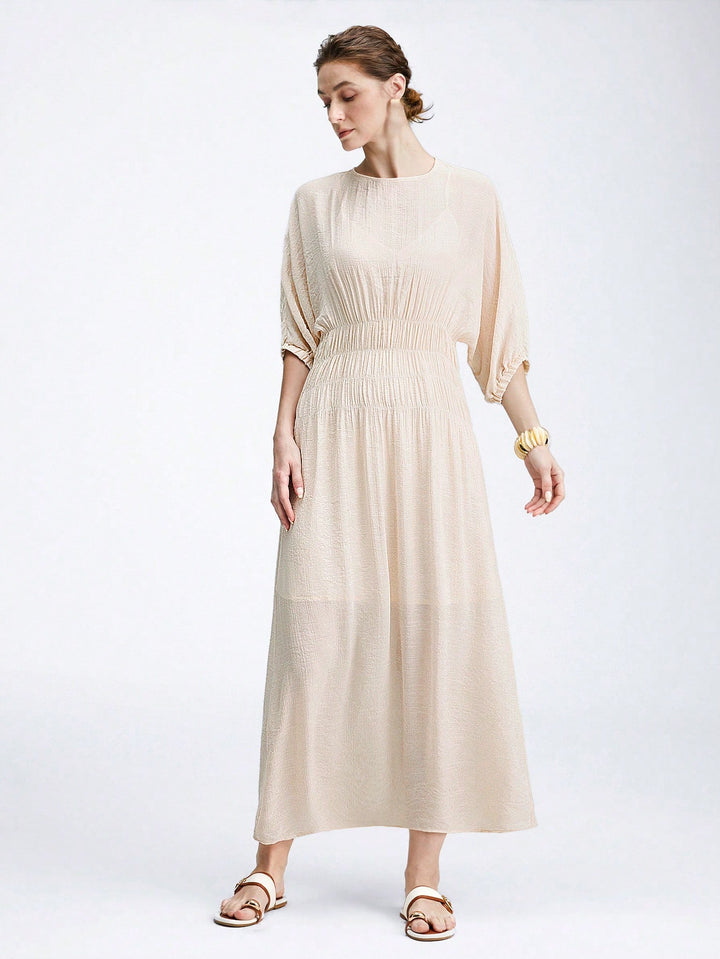 Rochie maxi SHEIN, bej