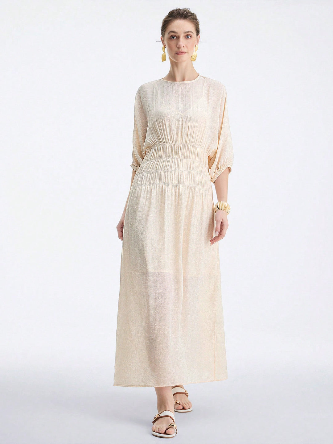 Rochie maxi SHEIN, bej