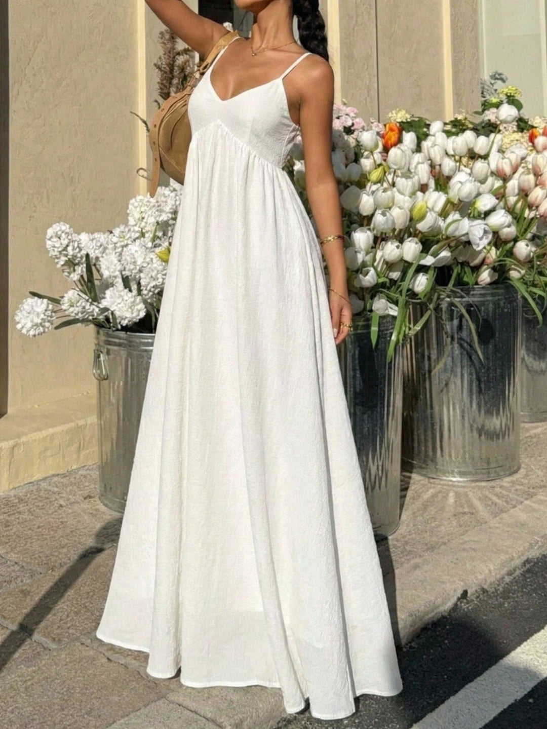 Rochie maxi SHEIN, alb
