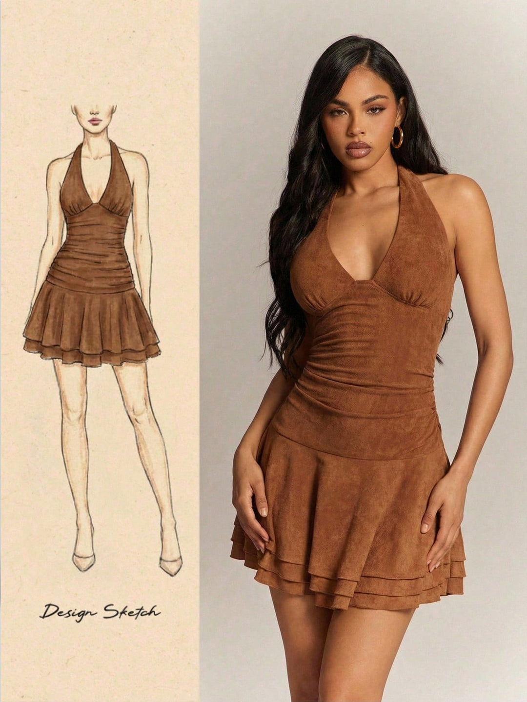 Rochie mini SHEIN, maro