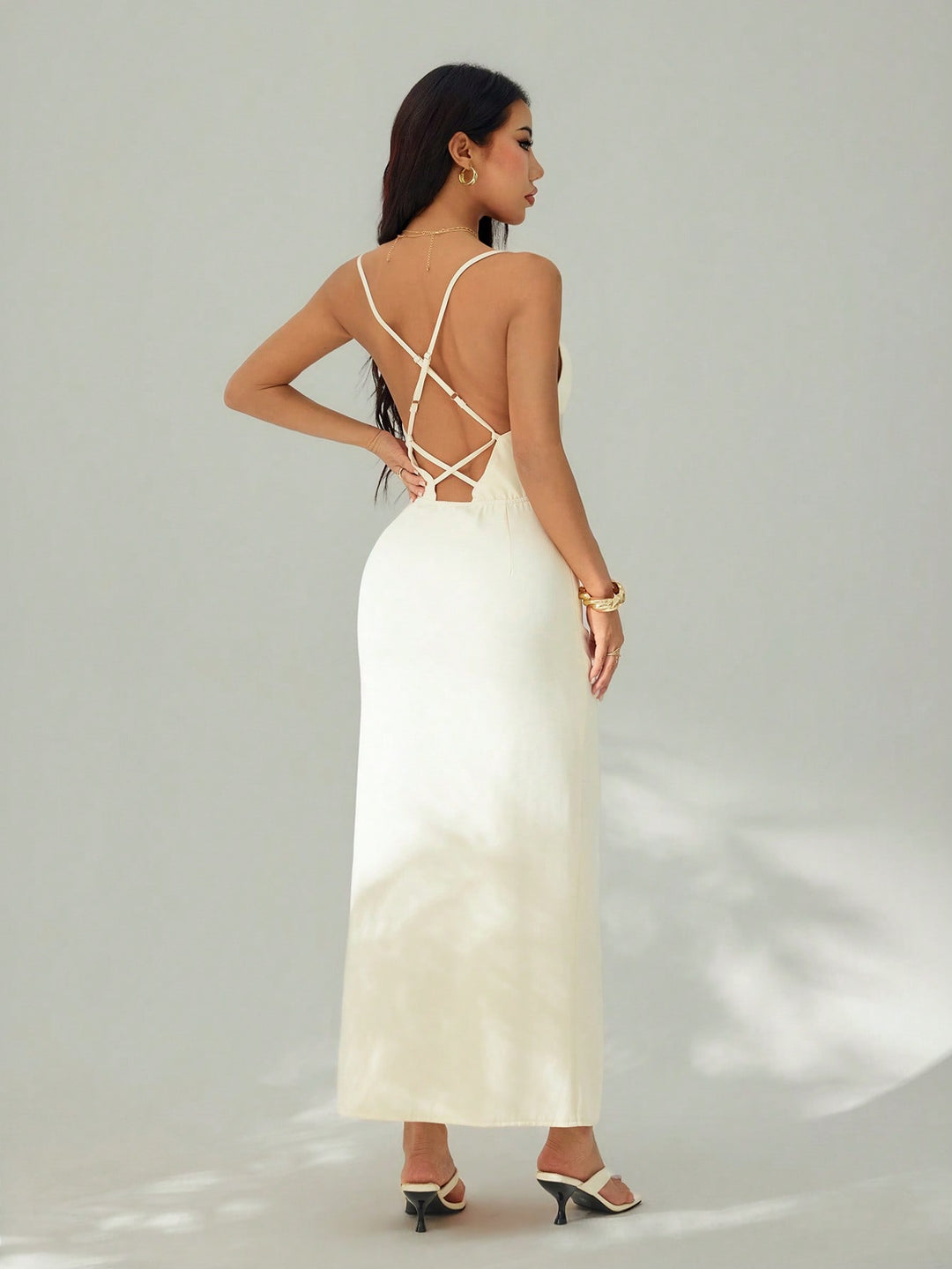 Rochie maxi SHEIN, alb