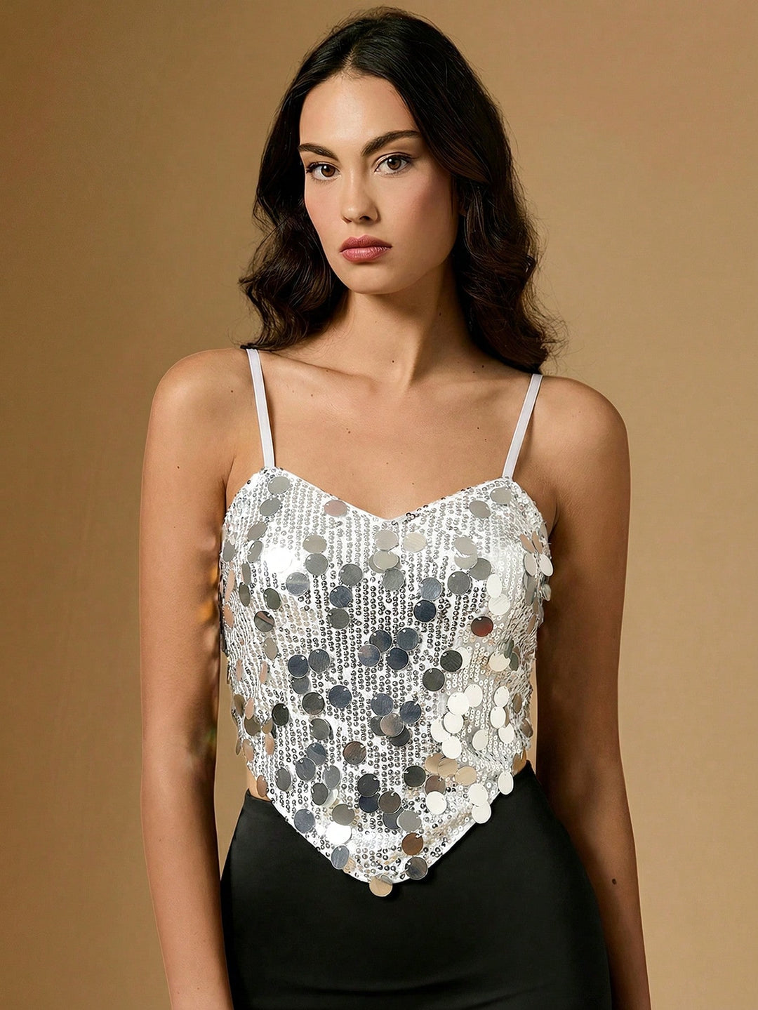 Top SHEIN, argintiu