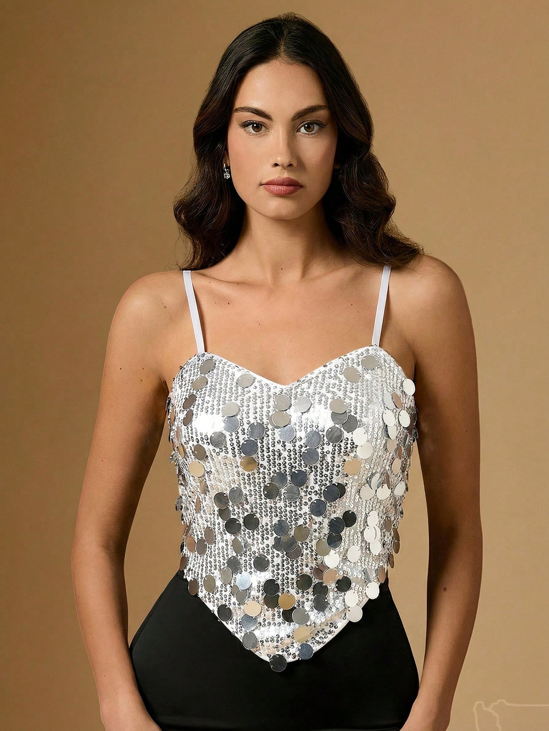 Top SHEIN, argintiu