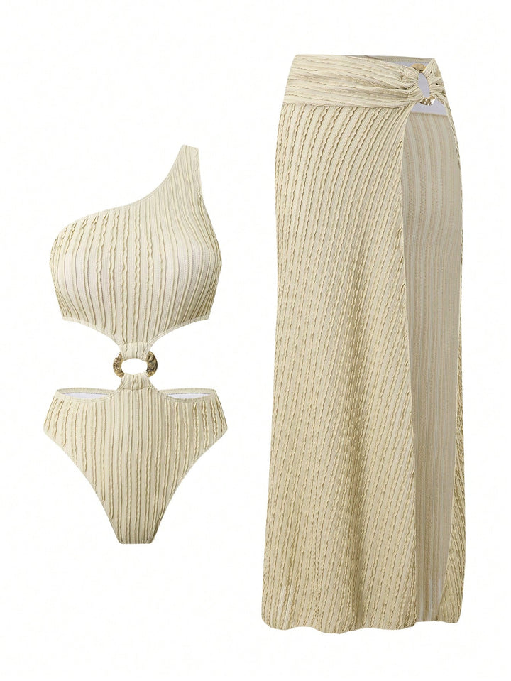 Set costum de baie SHEIN, bej