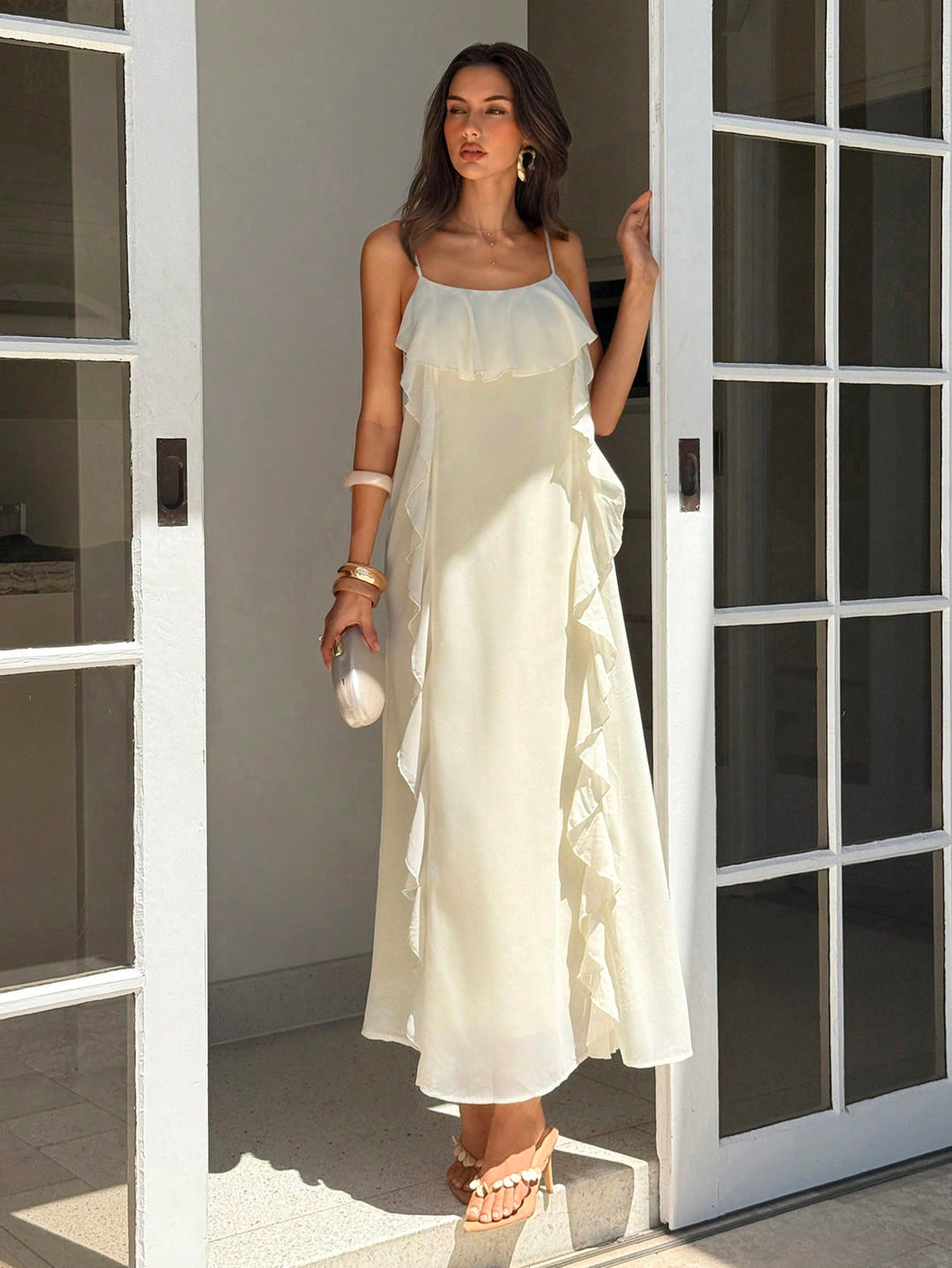 Rochie maxi SHEIN, bej