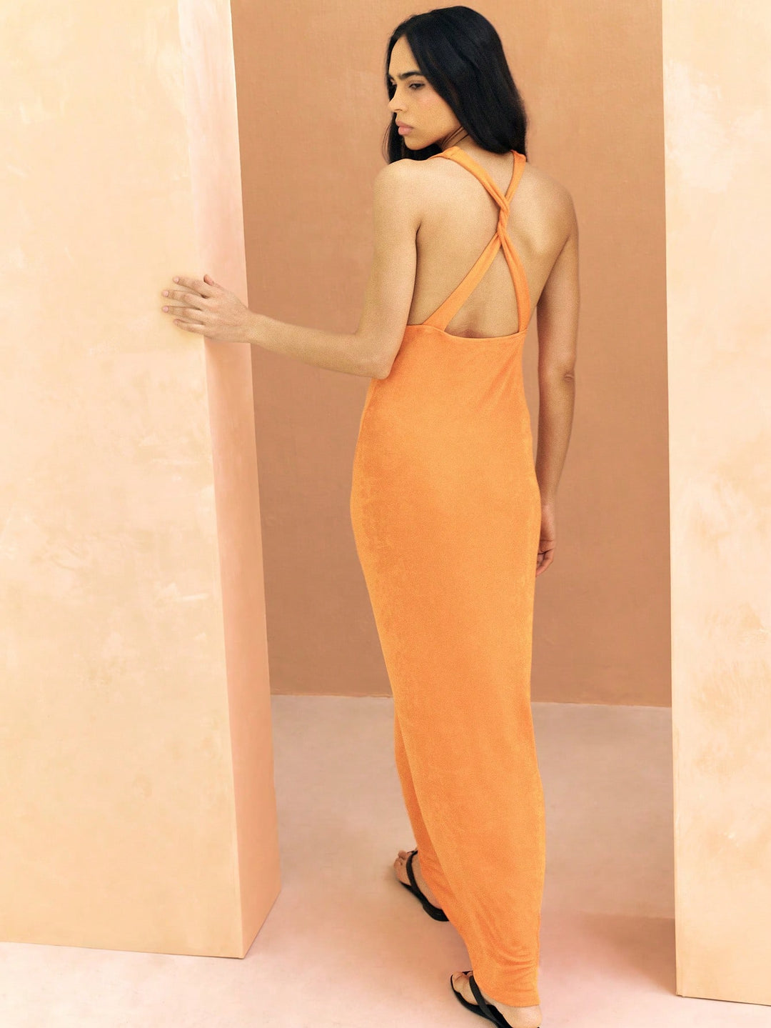 Rochie maxi SHEIN, portocaliu