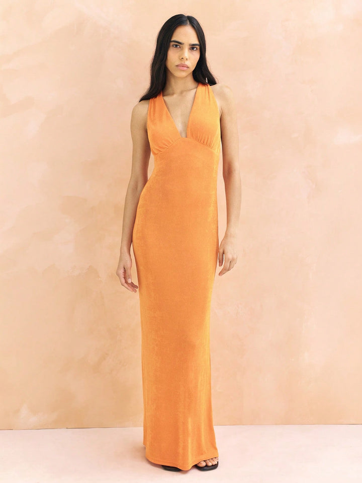 Rochie maxi SHEIN, portocaliu