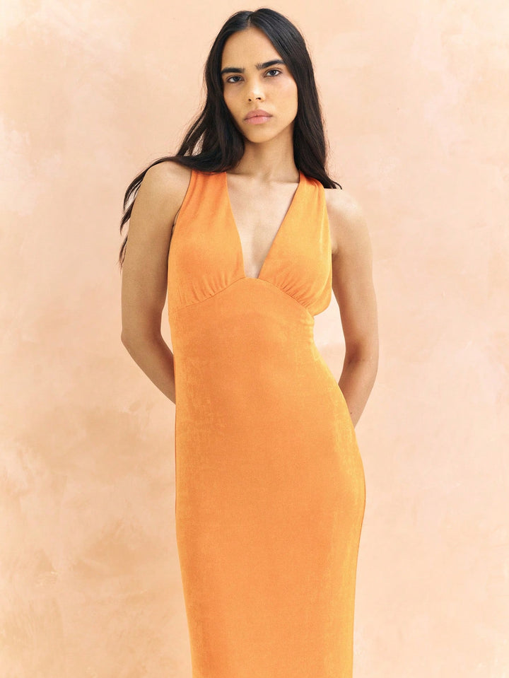 Rochie maxi SHEIN, portocaliu