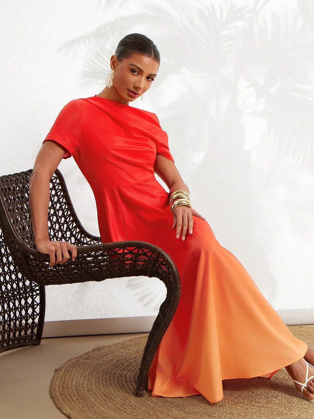 Rochie maxi SHEIN, portocaliu