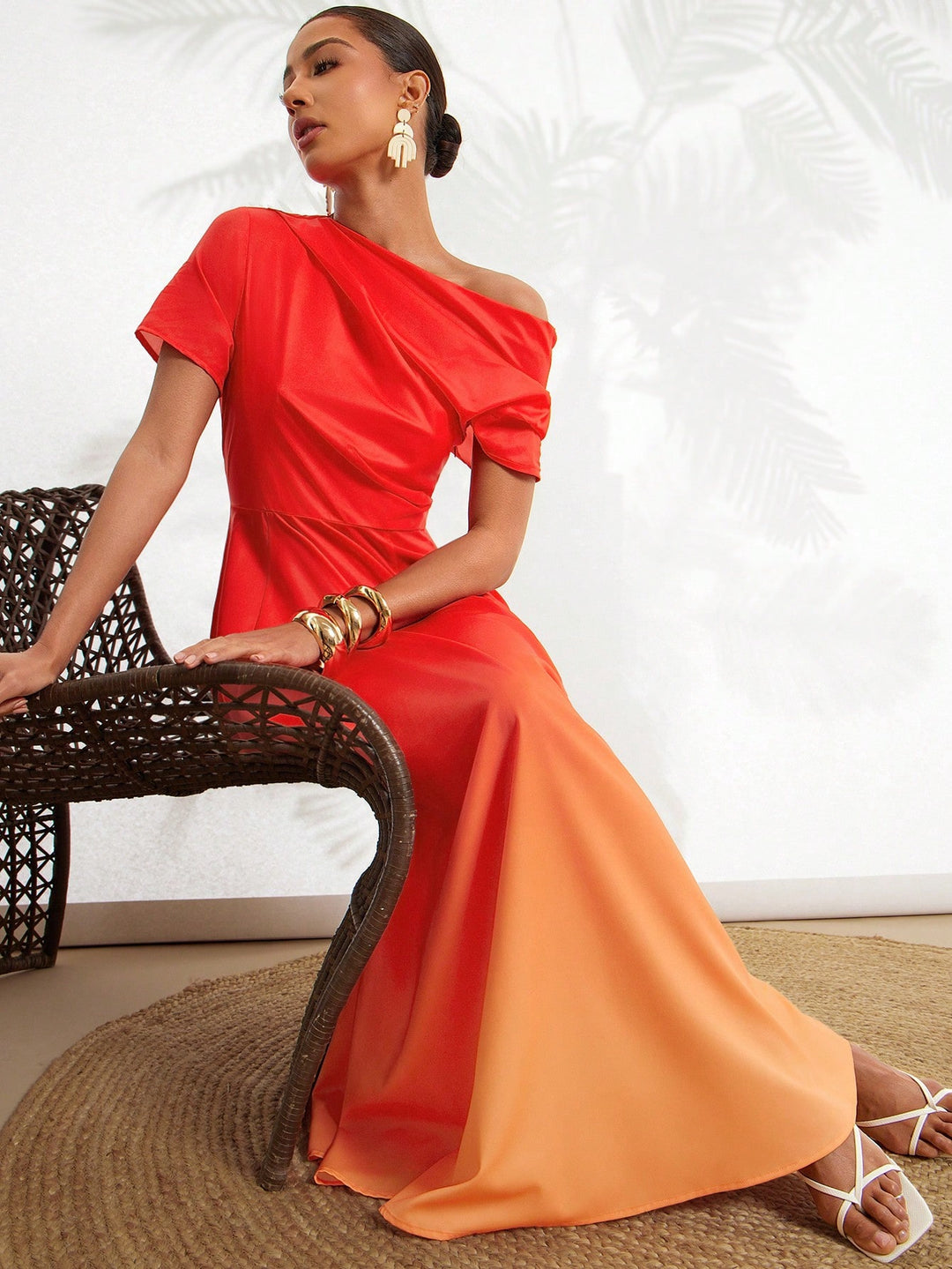 Rochie maxi SHEIN, portocaliu