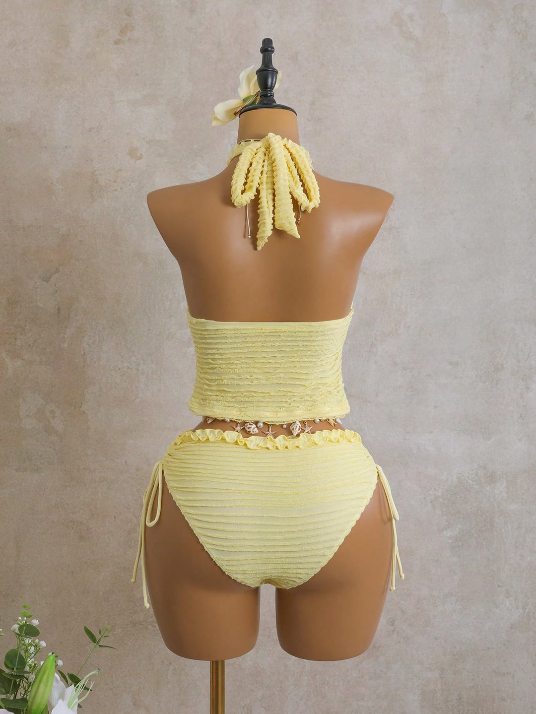 Costum de baie SHEIN, galben