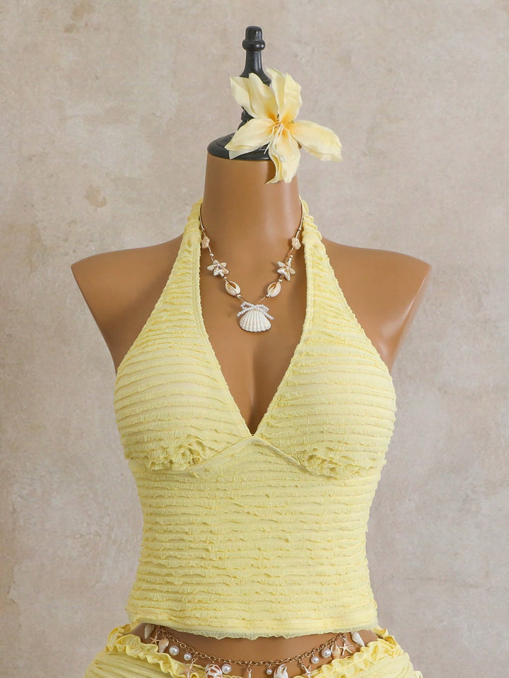 Costum de baie SHEIN, galben