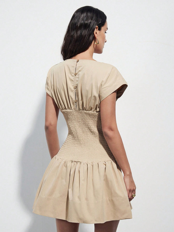 Rochie mini SHEIN, kaki