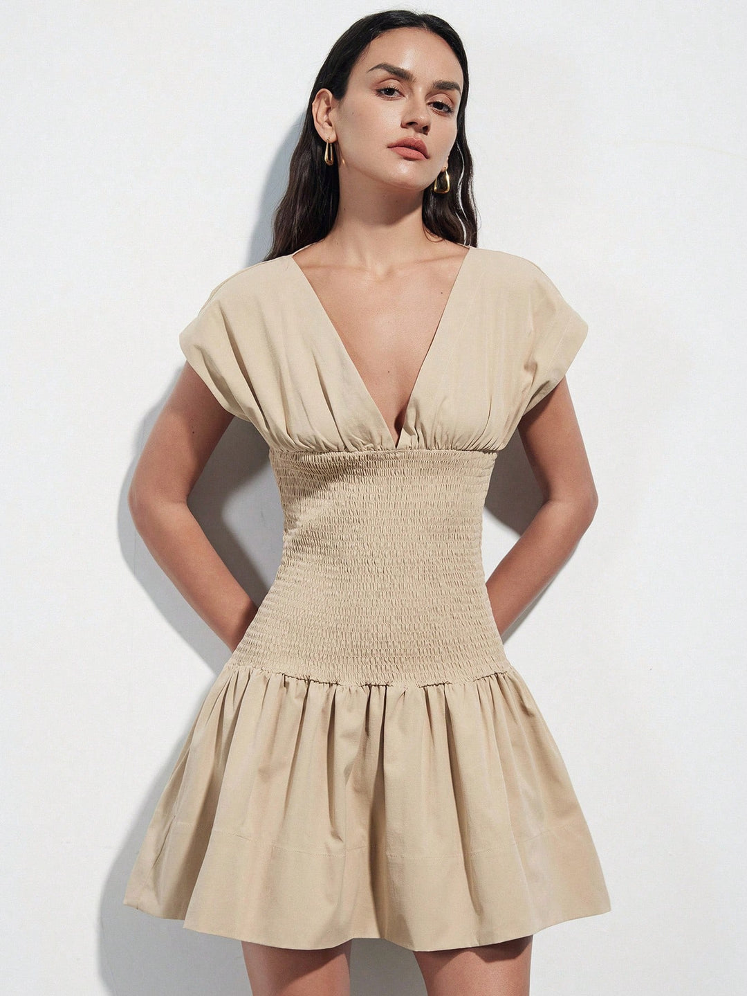 Rochie mini SHEIN, kaki